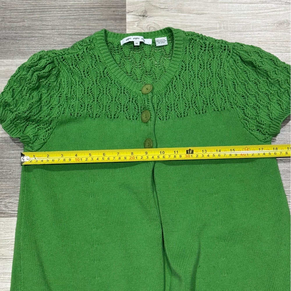 Eight Eight Eight Beautiful Green Knit Sweater - Size Medium - Picture 8 of 8